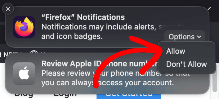 Web Push notifications in Firefox