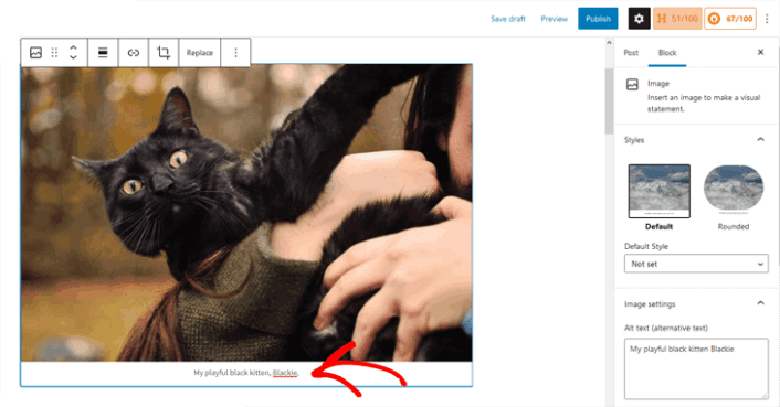 How to add image captions in WordPress